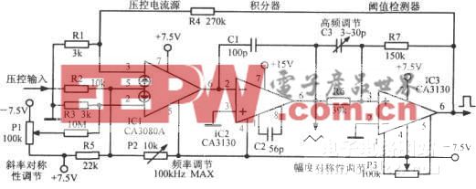 在1000000：1频率范围内只用一个电位器调控的函数振荡器