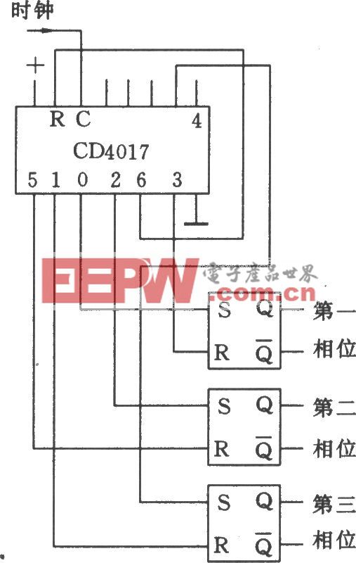 由CD4017构成的三相波形发生器