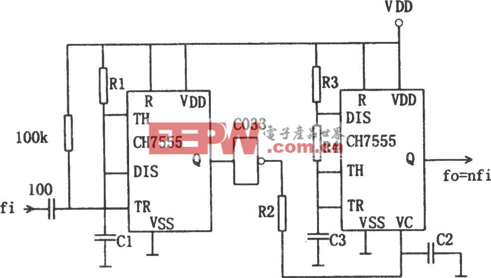 CH7555构成的任意倍频器