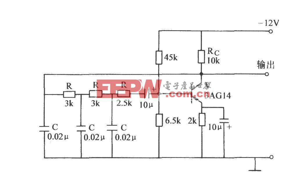 链式网络中C接地的RC相移式振荡器