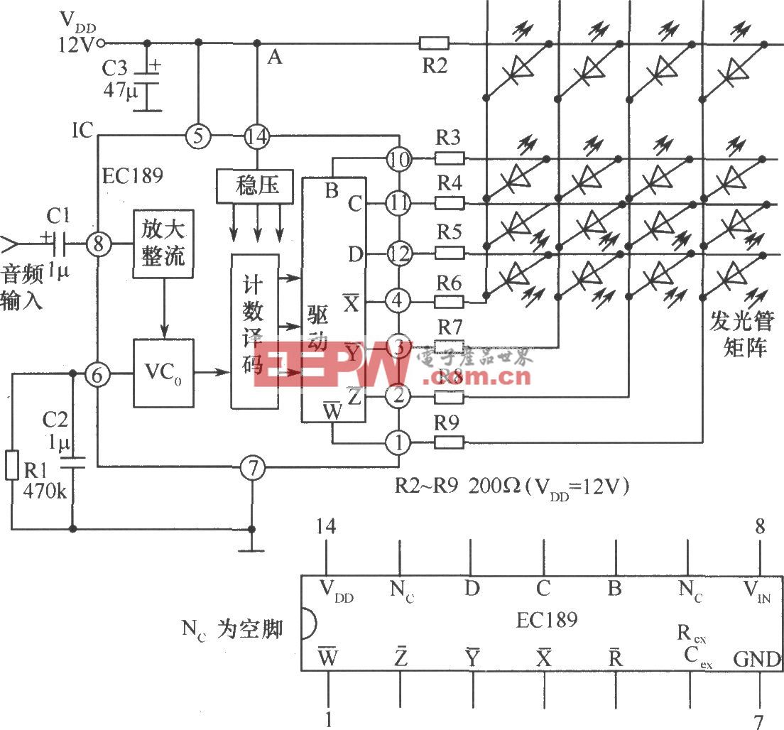 ECl89的内电路框图及典型应用电路