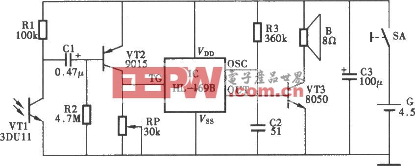 光控语音防盗报警器电路