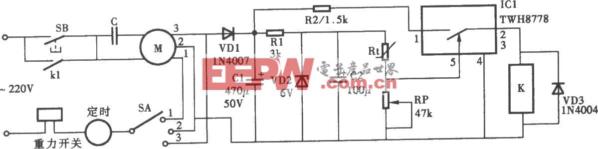 电风扇加装温控器电路