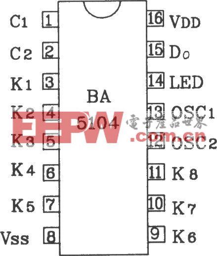 BA5104/5204红外遥控发射、接收集成应用电路图