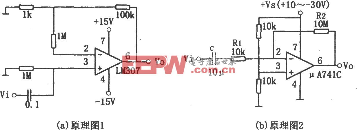 简单的音频放大器(LM307、μA741)