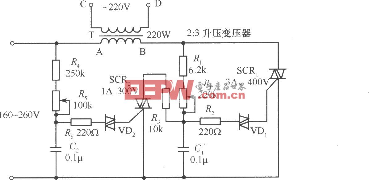 双向可控硅交流稳压器电路