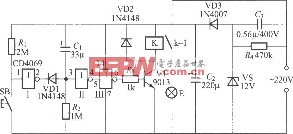 采用数字电路的延迟灯电路(1)