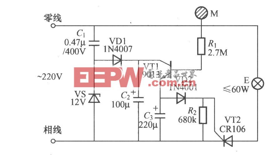触摸式延迟灯开关电路(1)