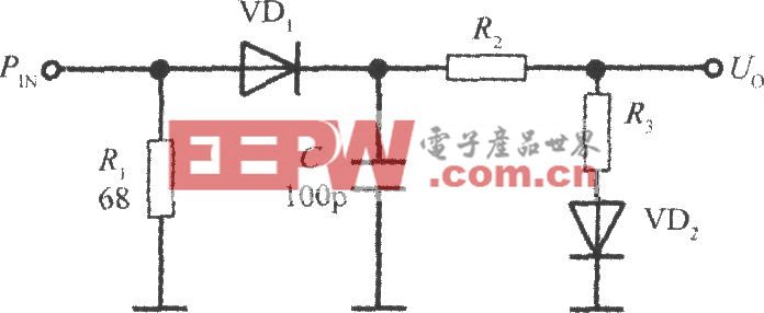 带温度补偿的二极管检测输入功率的电路