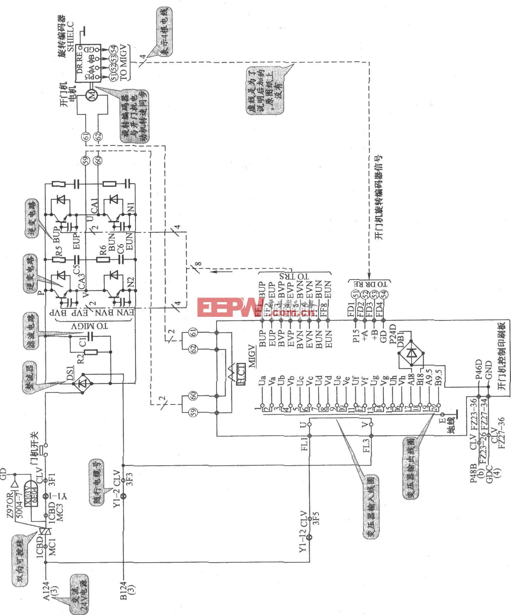 日立VFMG电梯单相调频交流开门机电路