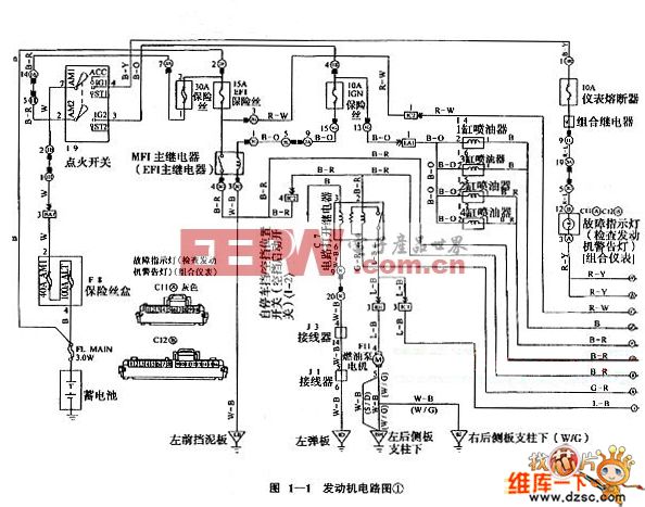 夏利2000发动机电路图