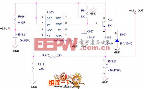 MC34063降压扩流设计电路图