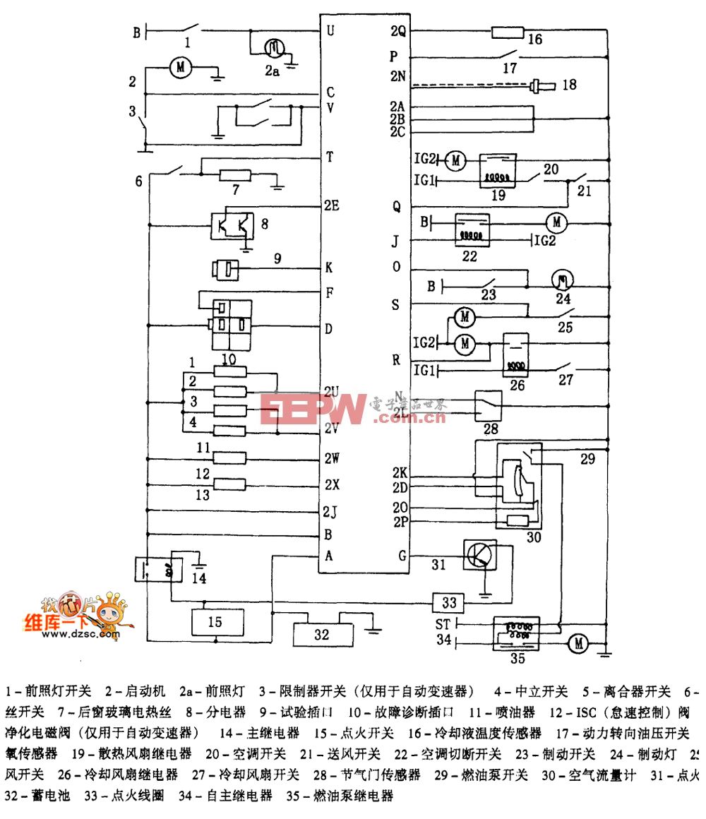 江苏悦达轿车发动机电路图