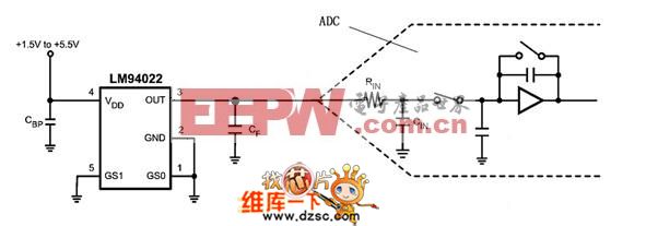 lm94022与adc接口电路图