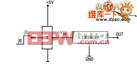 lm94022接反相器实现关闭功能电路图