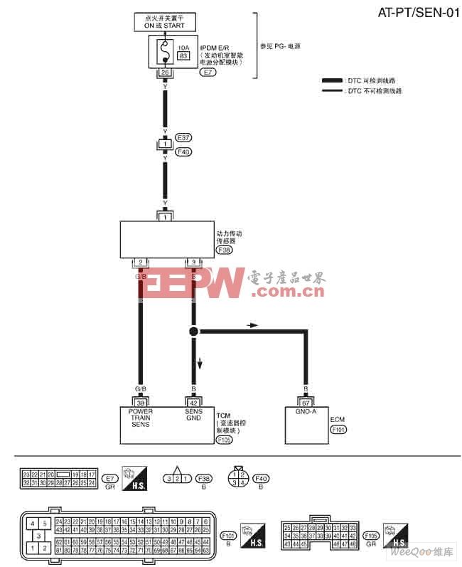 NISSAN新天籁涡轮转速传感器电路图