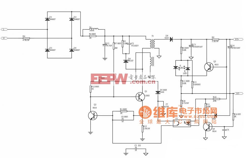 电池电量指示电路图