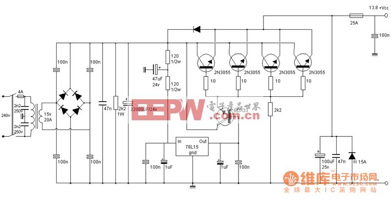 20A 13.8V电源原理图