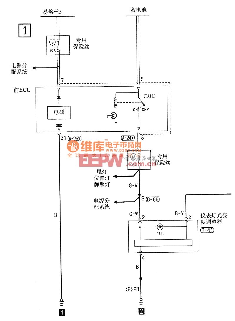 东南菱绅仪表灯光亮度调整器电气系统电路图