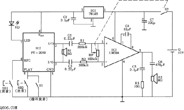 商品吆喝器电路图