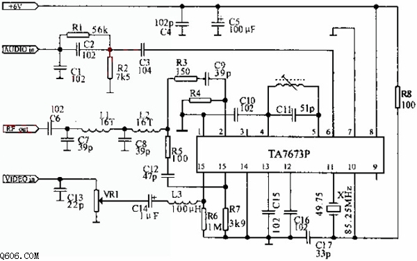 为掌中宝摄录一体机制作射频调制器电路图