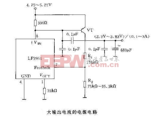 基于LP2951的大输出电流电源电路