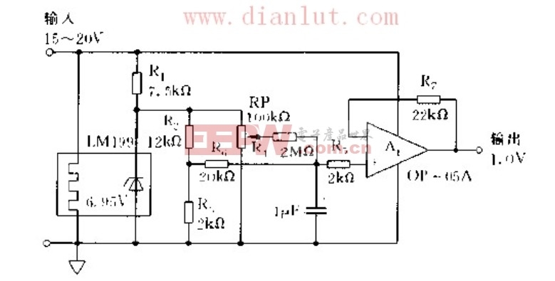 采用LM199构成标准电源电路图