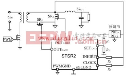 STSR2在单端正向变换器应用电路原理图