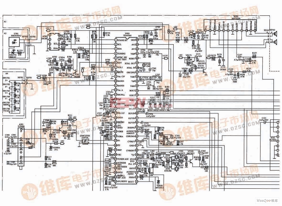 长虹PE3495AST电视机超级芯片电路图