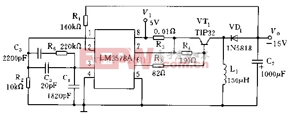 利用LM3578A构成的DC/DC变换器电路图