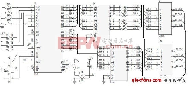 基于AT89S51单片机的定时报警器电路图