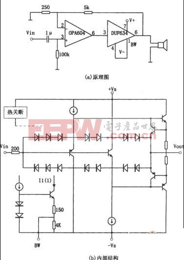 OPA604构成的音频功率放大器电路