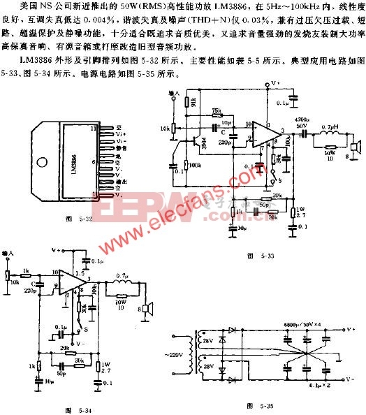 新一代高性能集成功放LM3886