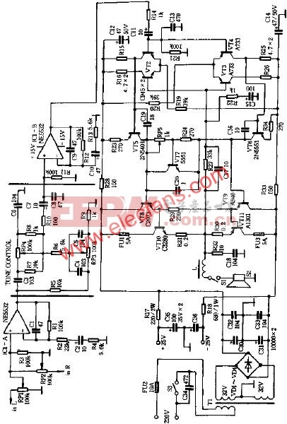 AV-501型功率放大器电路图