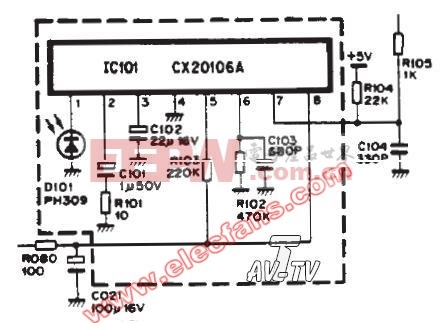 CX2016A红外接收应用电路图