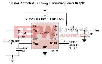 LTC3588应用电路 (压电式能量收集电源)