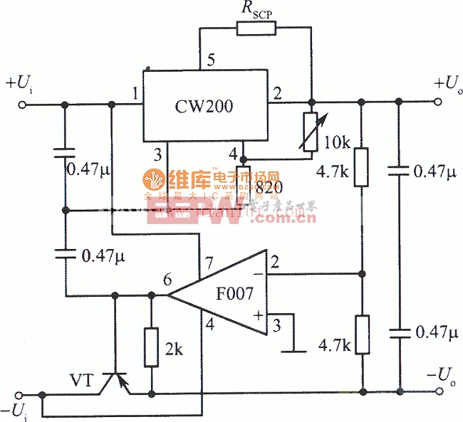 跟踪式集成稳压电源(CW200)电路