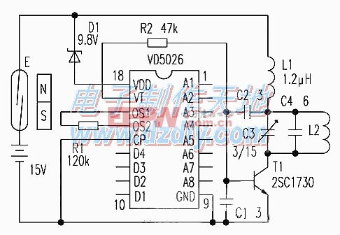 家用无线防盗报警器电路-----Wireless burglar alarm