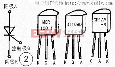 MCR100-1，BT169D，CR1AM-6可控硅管脚功能图