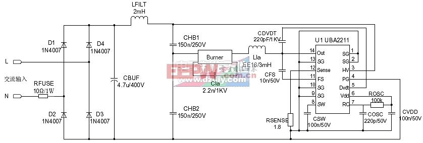 基于UBA2211的高效CFL驱动器设计UBA2211 application