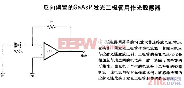反向偏置的GaAsP发光二极管用作光敏感 器.gif