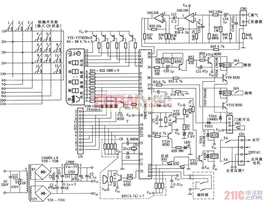 安宝路微波炉控制板电路图（TMP87PH47U）.jpg