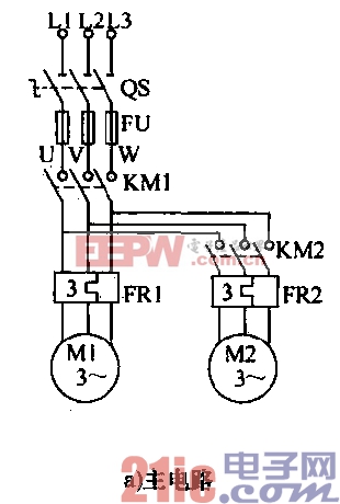 19.M1起动M2按时起动并停止M1控制电路a.gif
