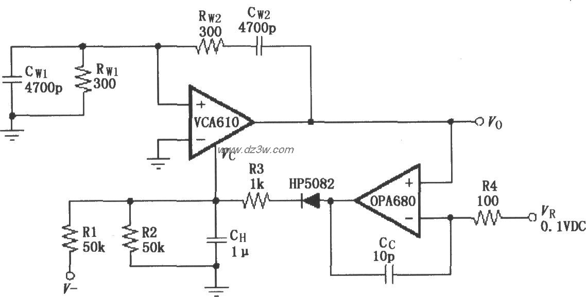 稳幅振荡电路(VCA610/OP