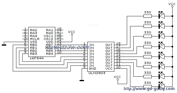 用ULN2803的LED发光二极