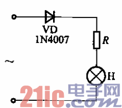 串接二极管的指示灯电路