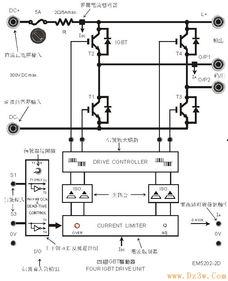 四组IGBT驱动器EM5202-2D电路图说明