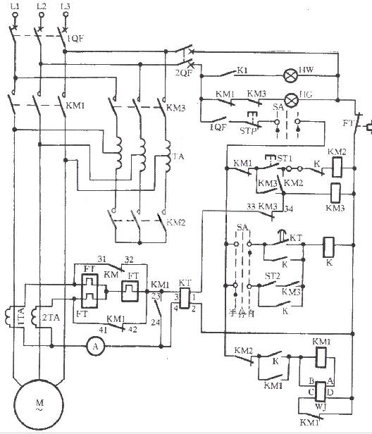 JK1-125自耦降压启动器电路图