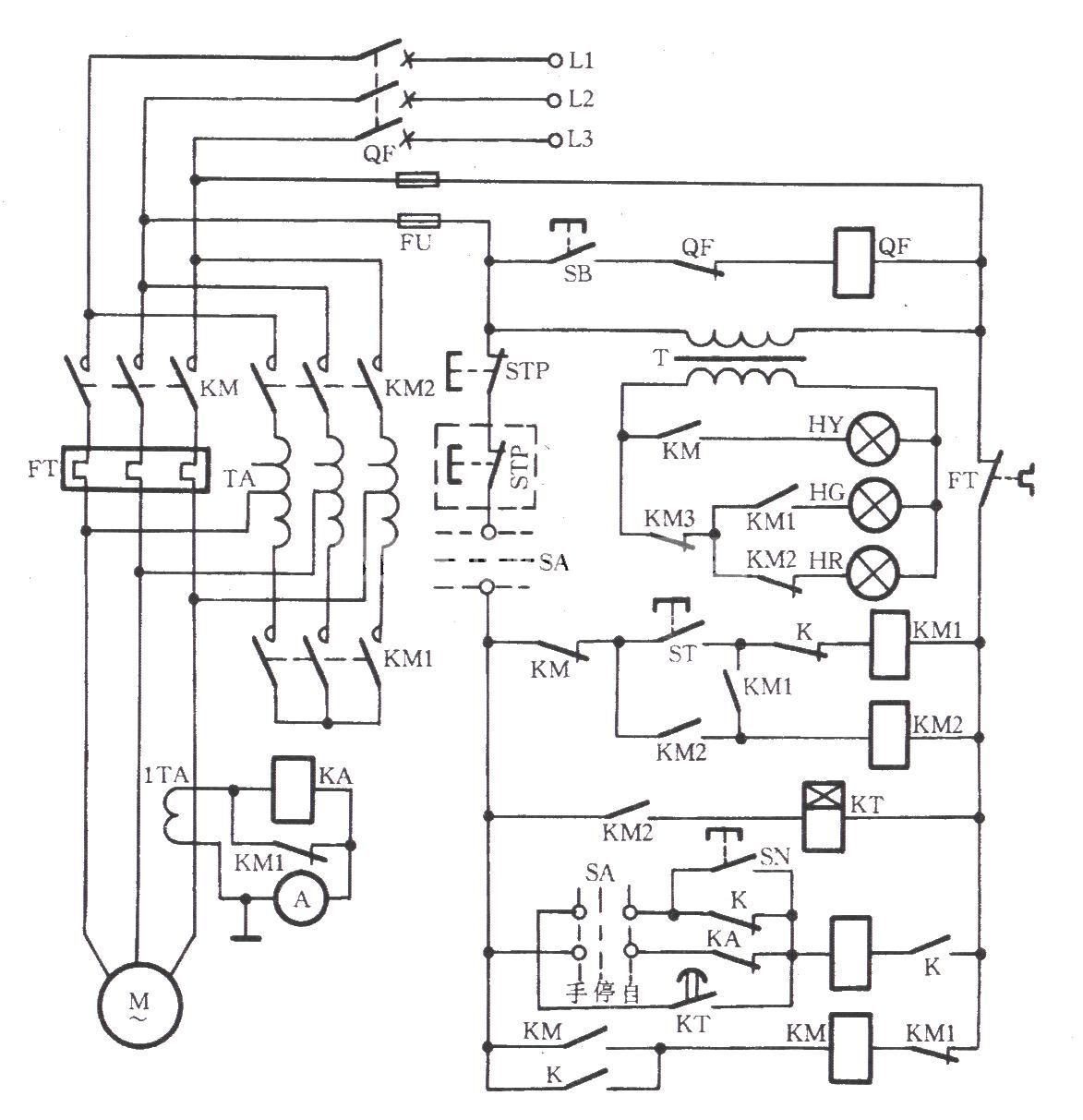 11～75型自耦降压启动电路图