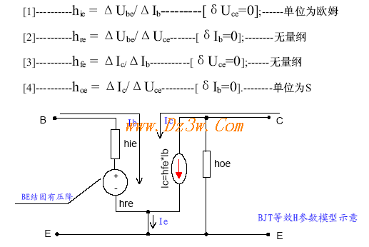 BJT三极管的H参数数学模型